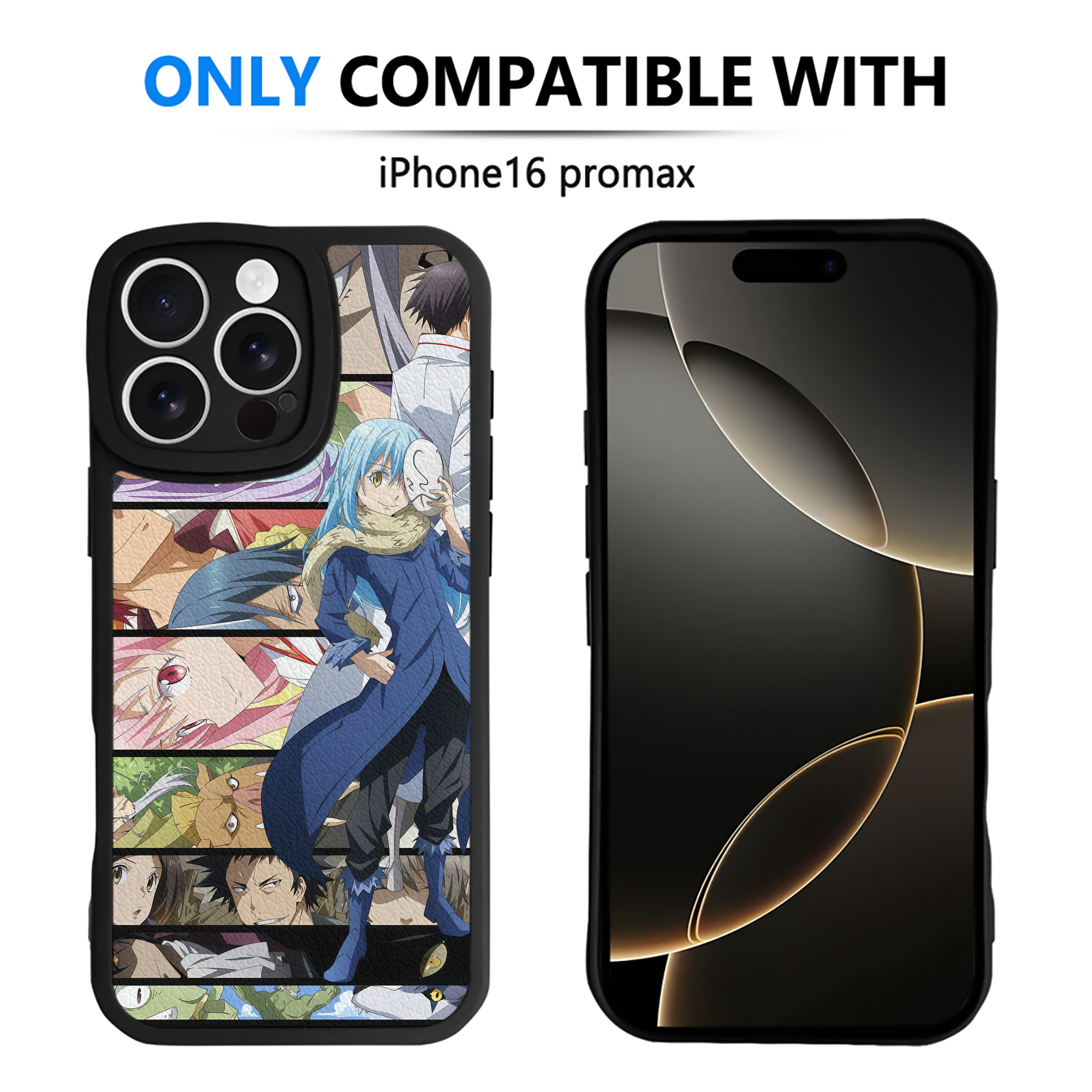 （画像用） 転スラ Regarding Reincarnated to Slime 【iPhone 16シリーズ対応】シリコンスマホケース（レザー調） 材質：シリコン